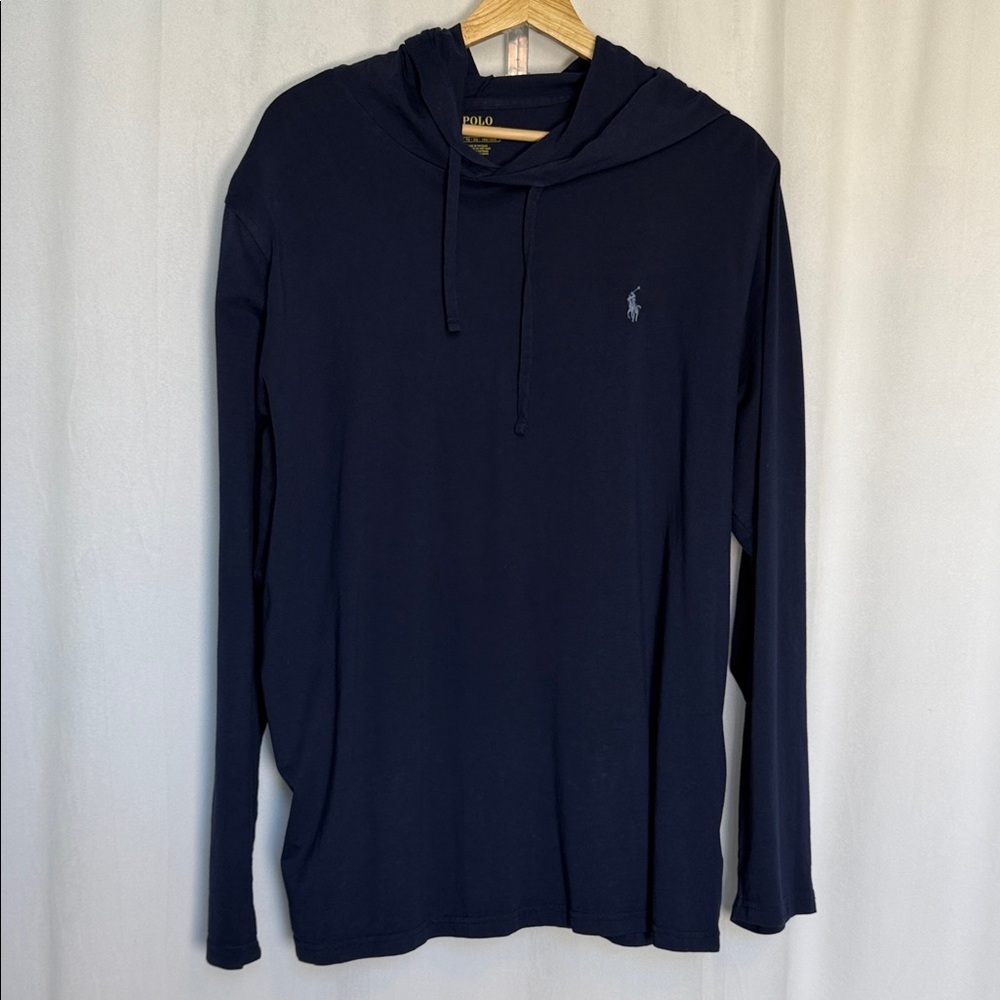 Polo by Ralph Lauren Men's Dark Blue Hoodie X-Large Embroidered Pony Preppy EUC